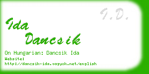 ida dancsik business card